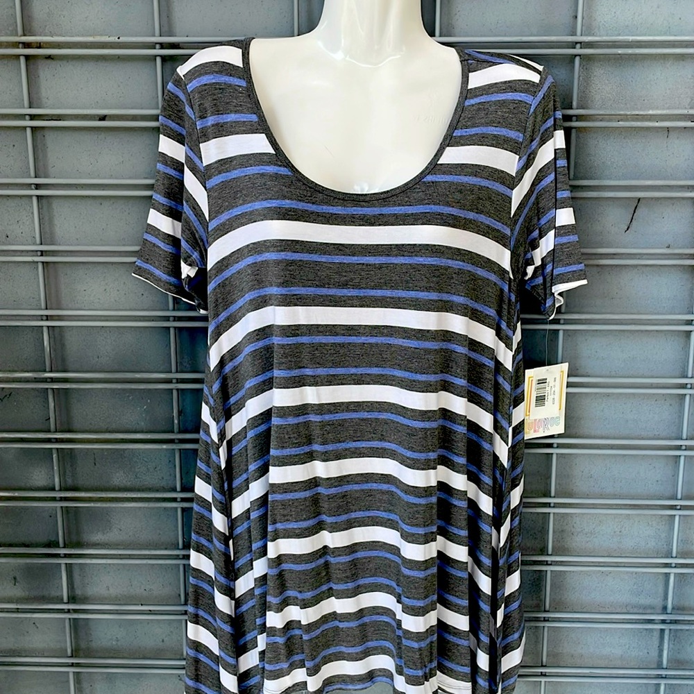 LulaRoe Striped & Printed Perfect T High Low Top-#0334